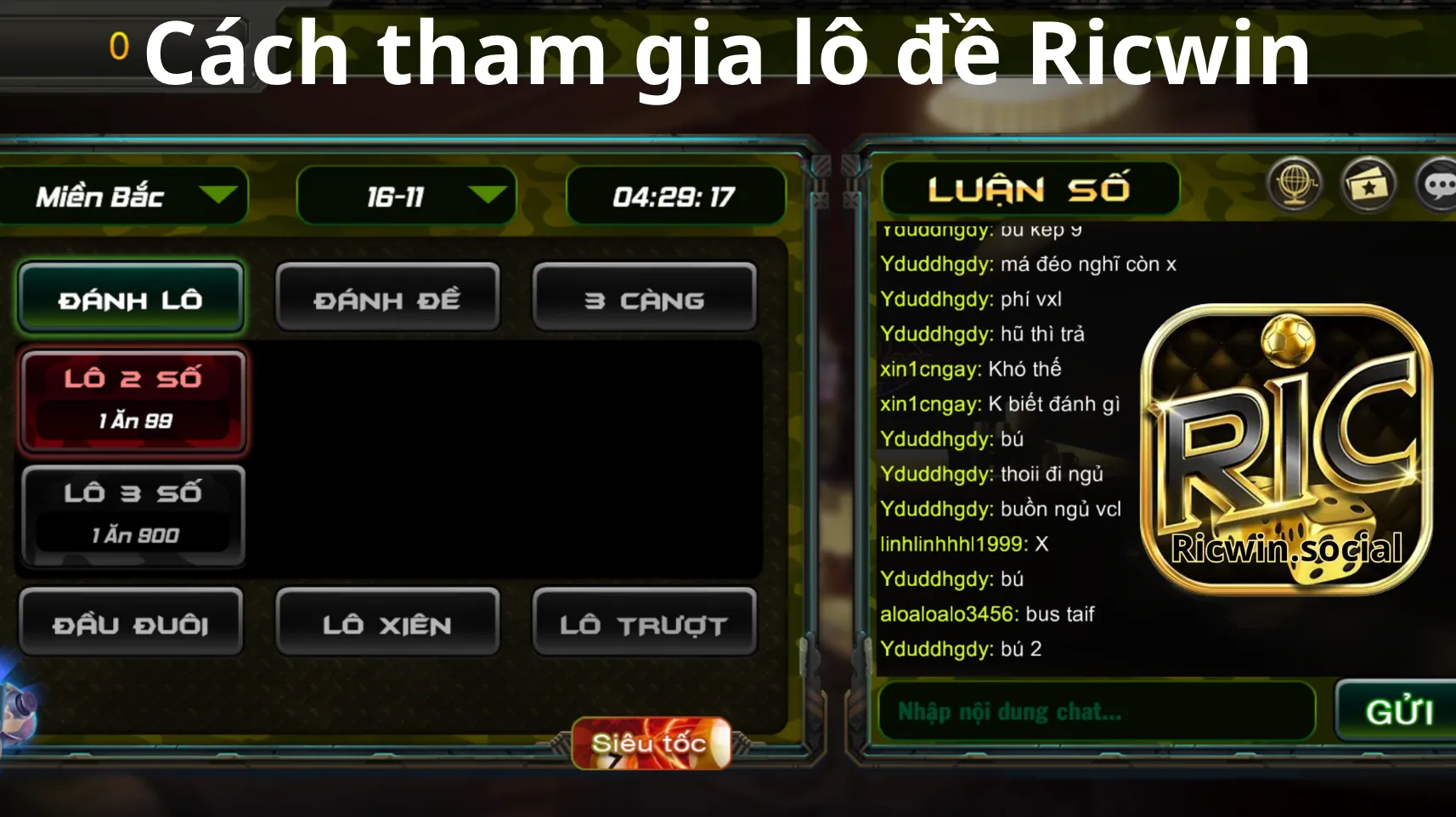 Hướng dẫn cách chơi Lô Đề dễ thắng tại Ricwin