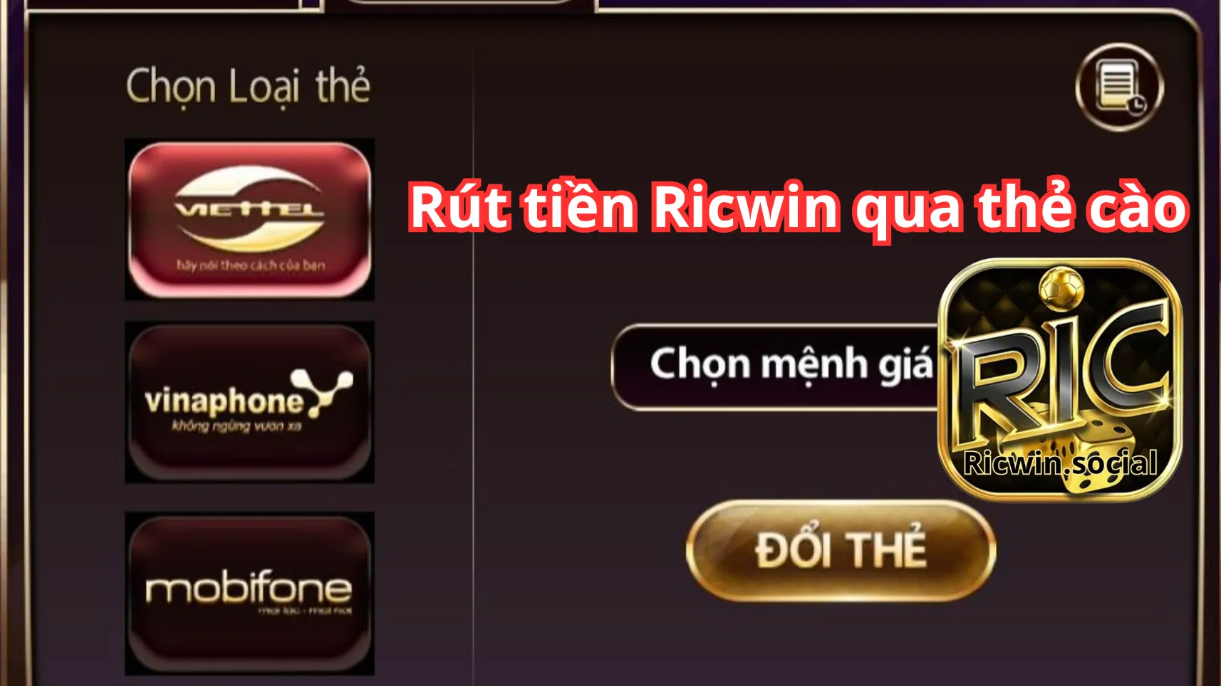 Nhận thưởng dễ dàng qua thẻ cào